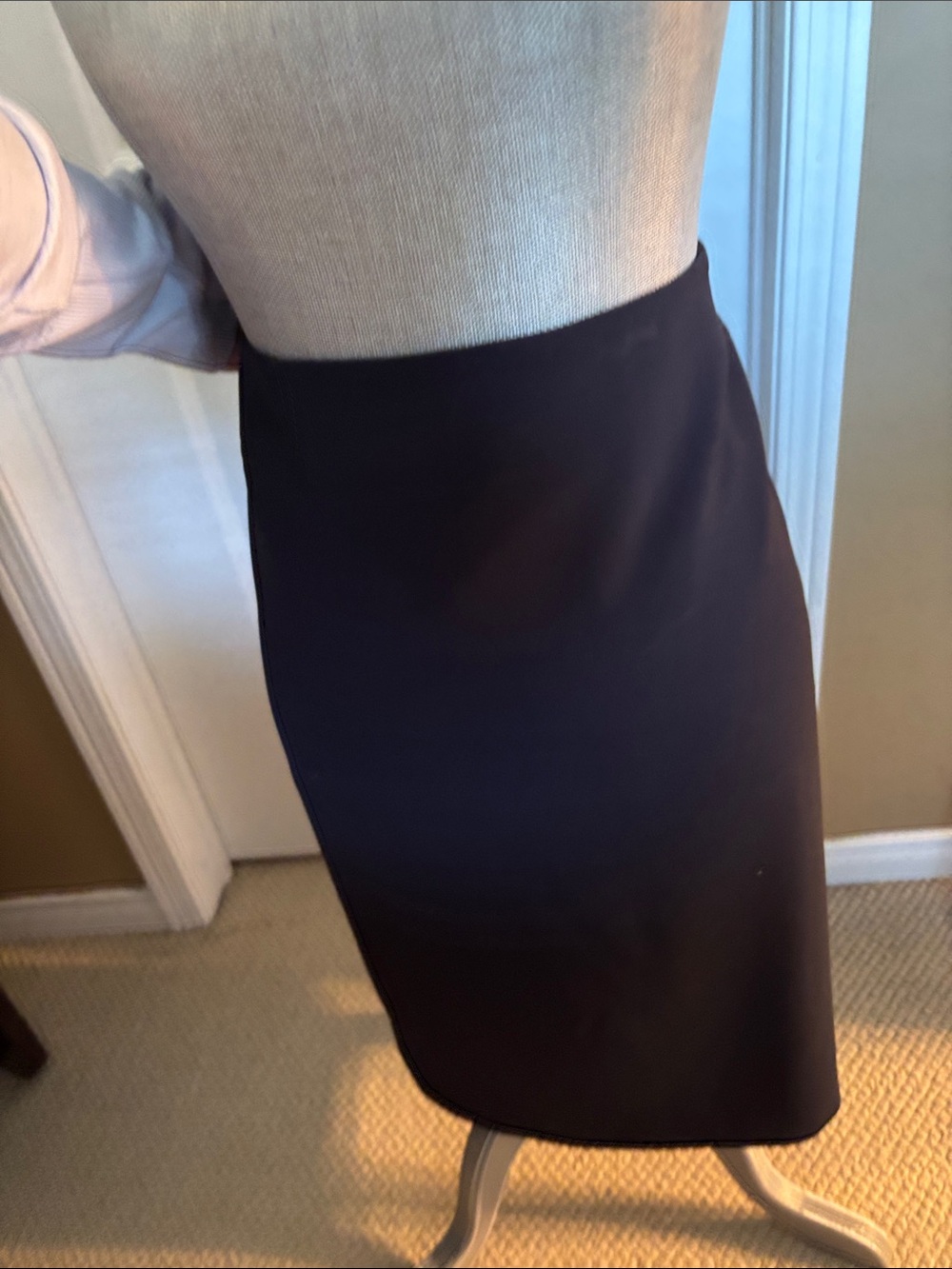 Women's Navy Blue High-Waist Pencil Skirt